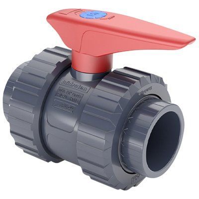 Кран шаровый ПВХ Hidroten 1011080, с муфтовым окончанием, d75 мм 31200 фото