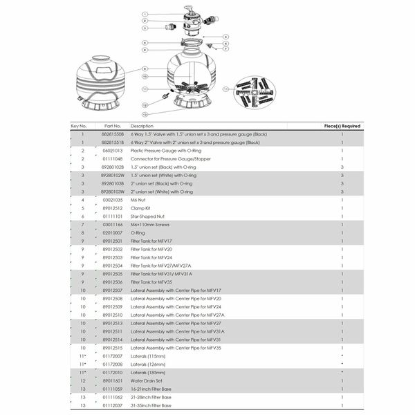 Фильтр Emaux MFV24 (14 м3/ч, D600) 6558 фото