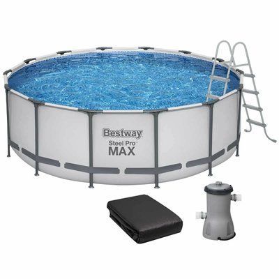 Каркасный бассейн Bestway 5612X (427х122 см) с картриджным фильтром, тентом и лестницей 25302 фото