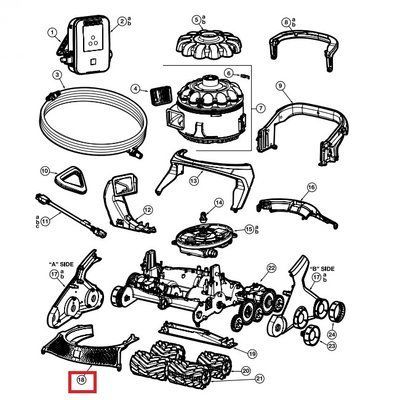 Передня накладка корпусу для пилососа Hayward AquaVac 600 і 650 (RCX361318236) 24371 фото