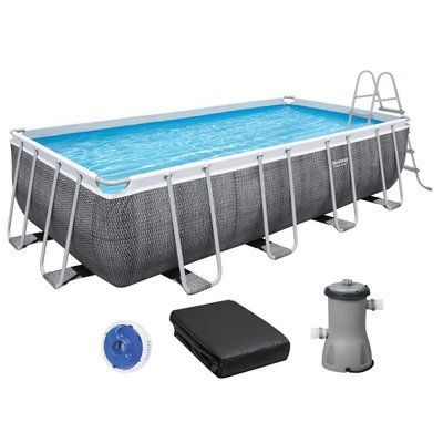Каркасный бассейн Bestway 56996 (488х244х122 см) с картриджным фильтром, лестницей и защитным тентом 22695 фото