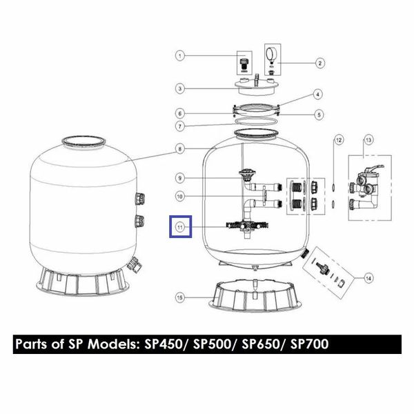 Сепаратор фільтра Emaux 126 мм (01172008) 12114 фото