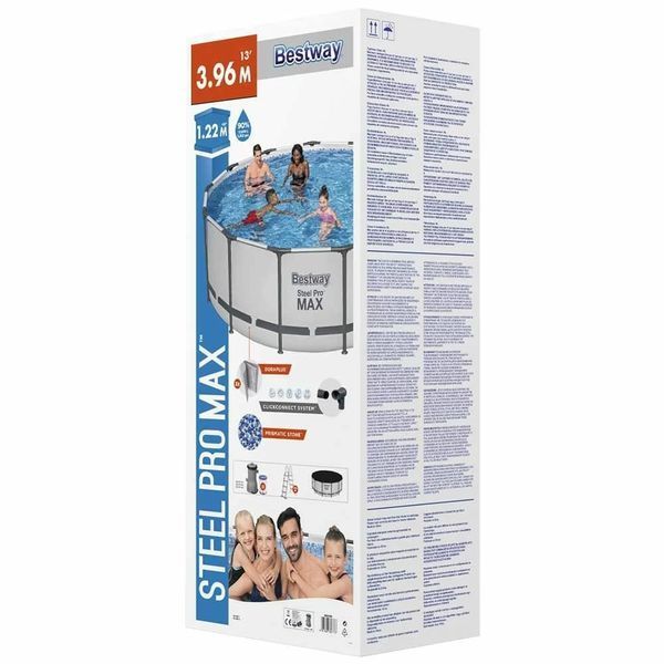 Каркасний басейн Bestway 5618W (396х122 см) з картриджним фільтром, драбиною та захисним тентом 31239 фото