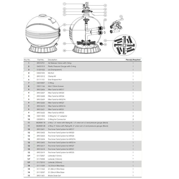 Фільтр Emaux MFS27А (14 м³/год, D675) 6564 фото