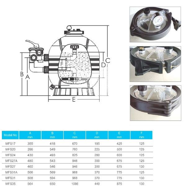 Фільтр Emaux MFS27А (14 м³/год, D675) 6564 фото