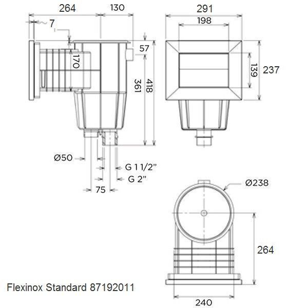 Скімер Flexinox Standard 87192011, під бетон 27148 фото