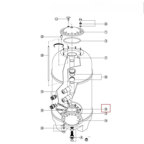 Колектор фільтра Kripsol SSB 640-900, RCFI0009.00R/RBS 091.A/RFD 0301.00R 18617 фото