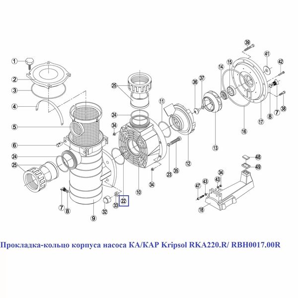 Прокладка-кольцо корпуса насоса КА/КАР Kripsol RKA220.R/ RBH0017.00R 15919 фото