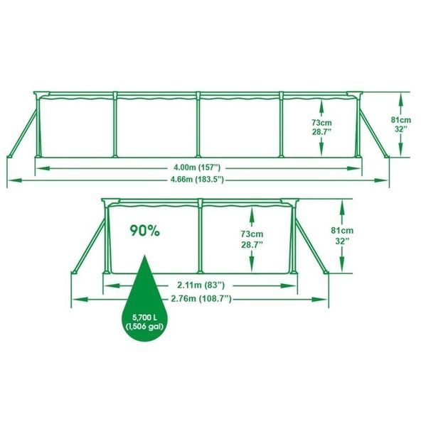 Каркасный бассейн Bestway 56405 (400х211х81 см) 16487 фото