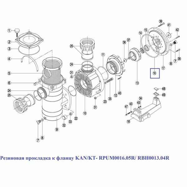 Резиновая прокладка к фланцу KAN/KT- RPUM0016.05R/ RBH0013.04R 16247 фото