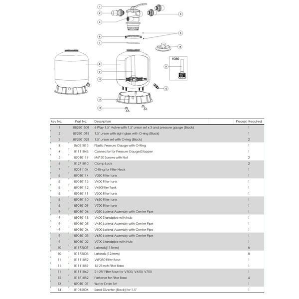 Фильтр Emaux V400 (6 м3/ч, D410) 4340 фото