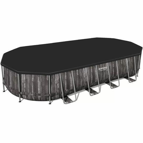 Каркасний басейн Bestway Wood Style 5611T (732х366х122 см) з картриджним фільтром, драбиною та тентом 25299 фото