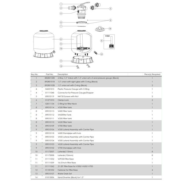 Фильтр Emaux V450 (8 м3/ч, D455) 5570 фото