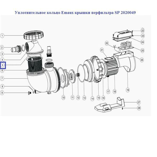 Ущільнювальне кільце Emaux кришки перфільтра SP 2020049 16019 фото