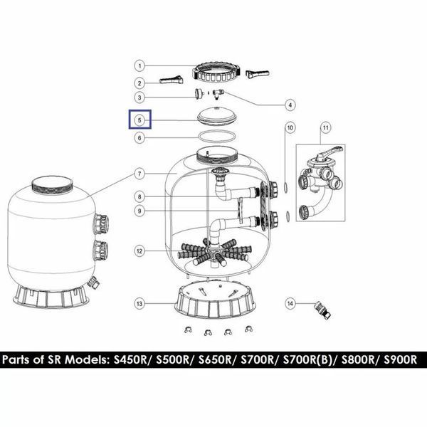 Крышка для фильтра Emaux серии RInglock S800-900 01201020 7447 фото