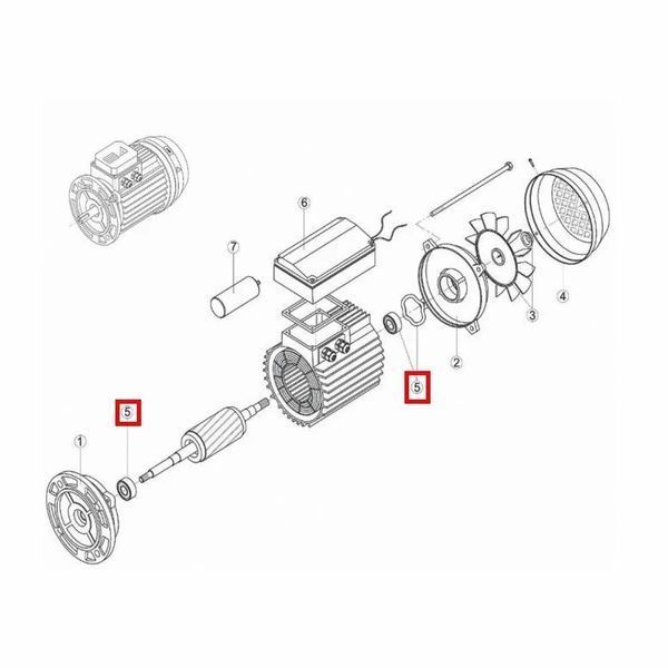 Подшипник Kripsol эл.двигателя NK / OK / CK / KSE / EP / KNG RMOT0005.01R MEC 63 20271 фото