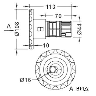 Форсунка гідромасажна Emaux EM0018 з обертанням фігурна 4356 фото