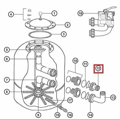Муфта Hayward NCX2312059 для фильтра NC d500-600 20443 фото