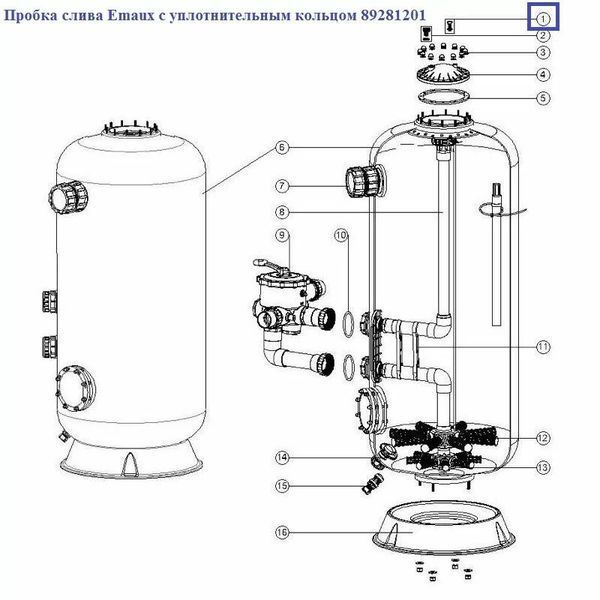 Пробка зливу Emaux з ущільнювальним кільцем 89281201 11857 фото