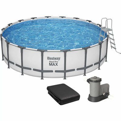 Каркасный бассейн Bestway 561FJ (549х132 см) с картриджным фильтром, лестницей и тентом 34023 фото