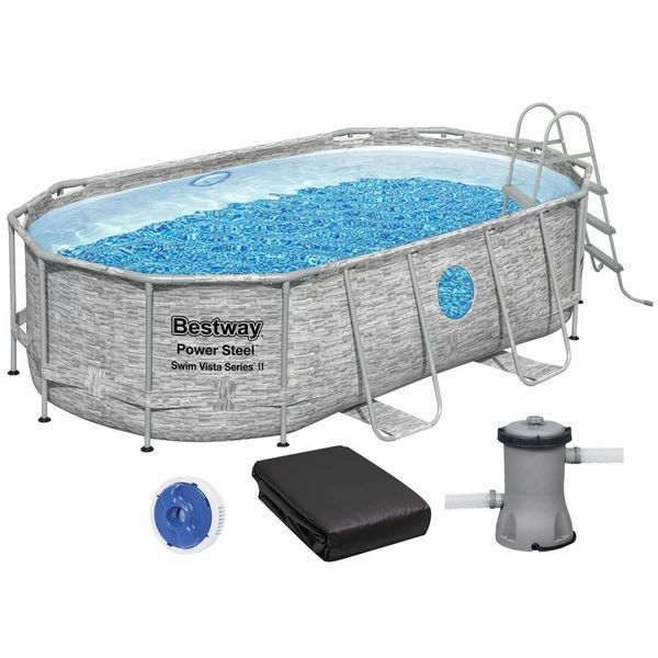 Каркасный бассейн Bestway Ротанг 56714 (427х250х100) с картриджным фильтром 20837 фото