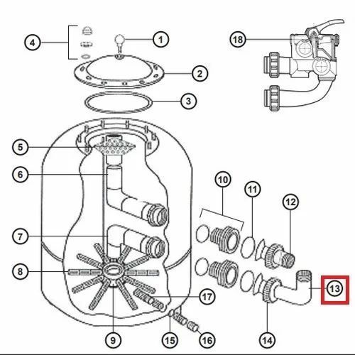 Муфта коліно Hayward NCX2312063 для фільтра NC d 780-900 мм 20631 фото
