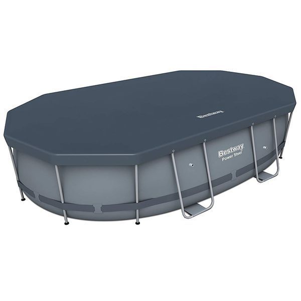 Каркасный бассейн Bestway 56448 Power Steel (488х305х107 см) с картриджным фильтром, лестницей и защитным тентом 18488 фото