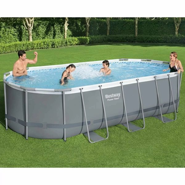 Каркасний басейн Bestway 56710 (549х274х122 см) з картриджним фільтром, драбиною та захисним тентом 20854 фото