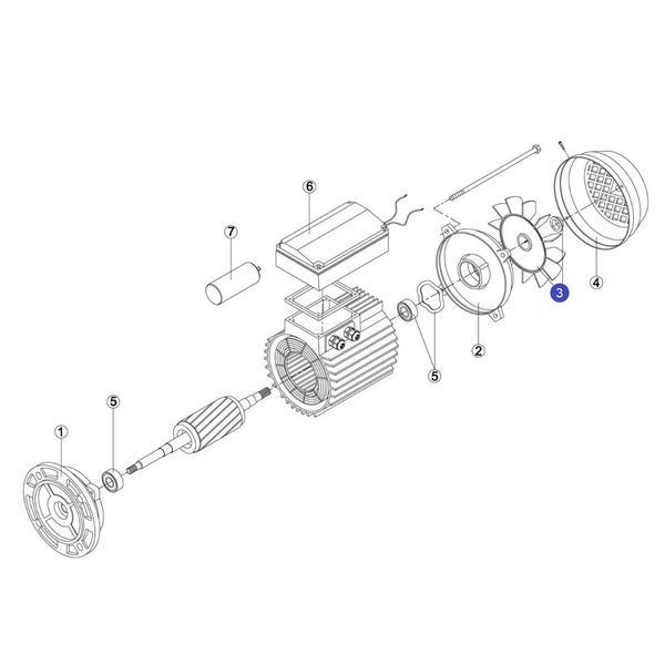 Вентилятор эл.двигателя насоса Kripsol FAN MEC71 M2 TR/TT/BCD - RBM1030.22R\RMOT0003.02R (130*14 мм) 3051 фото
