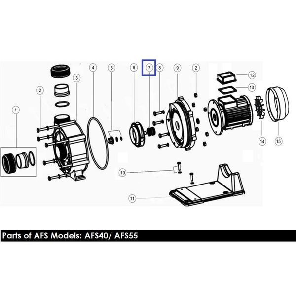 Уплотнительное кольцо Emaux 04015054 насосов AFS40/AFS55 (Сальник) 16815 фото