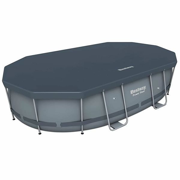 Каркасний басейн Bestway 56448 Power Steel (488х305х107 см) з картриджним фільтром, драбиною та захисним тентом 18488 фото