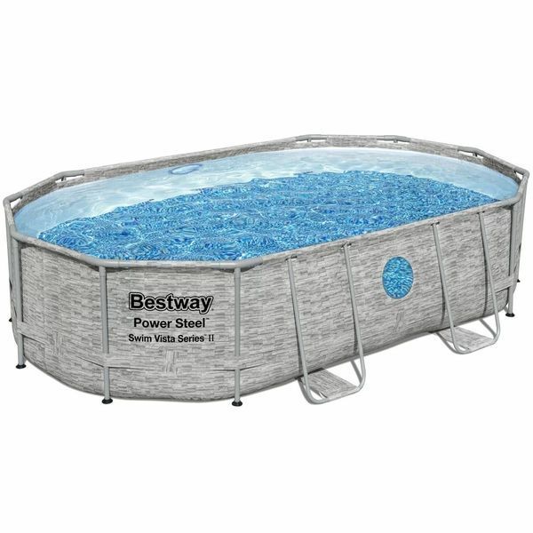 Каркасний басейн Bestway 56946 (488х305х107 см) з пісочним фільтром, драбиною та захисним тентом 22524 фото
