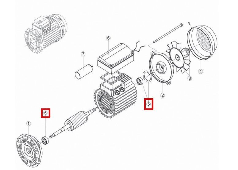 Подшипник Kripsol эл.двигателя NK / OK / CK / KSE / EP / KNG RMOT0005.01R MEC 63 20271 фото
