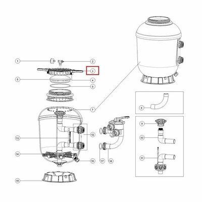 Кільце затискне для кришки фільтра Emaux серії SMG 500-900 19552 фото