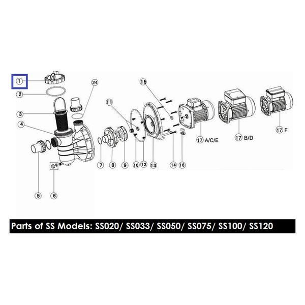 Крышка для насоса Emaux SS (01201031new/01041025) 5963 фото