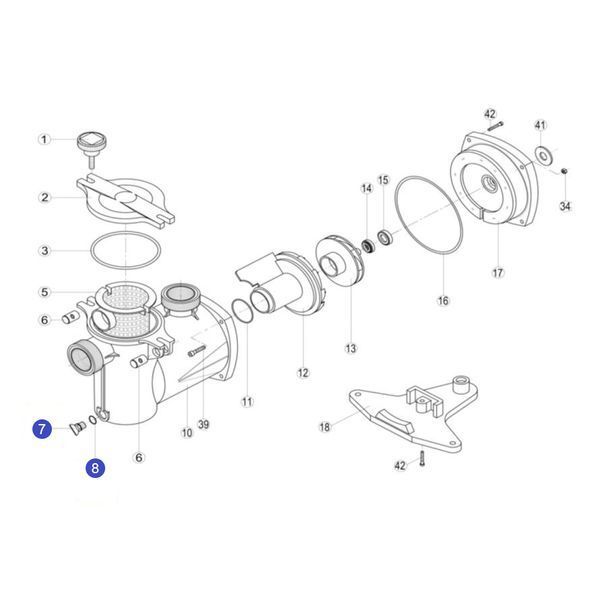 Зливна заглушка насоса OK,NK,KS,KAP Kripsol RKS195.A/ RPUM0007.00R/RBH0000.00R 15214 фото