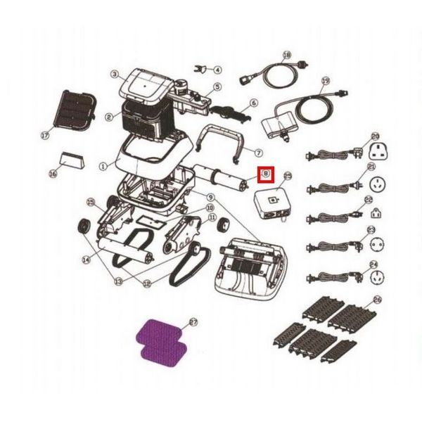 Сборная цилиндрическая трубка редуктора для Aquaviva 7310 Black Pearl (71090) 20594 фото