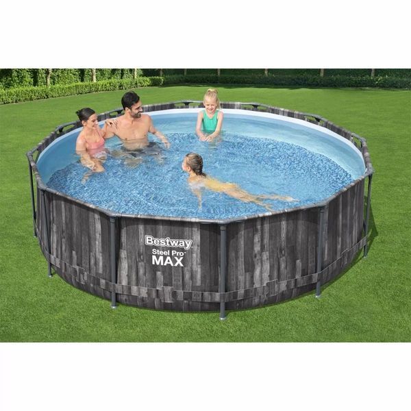 Каркасний басейн Bestway Wood Style 5614X (366х100 см) з картриджним фільтром та драбиною 25303 фото