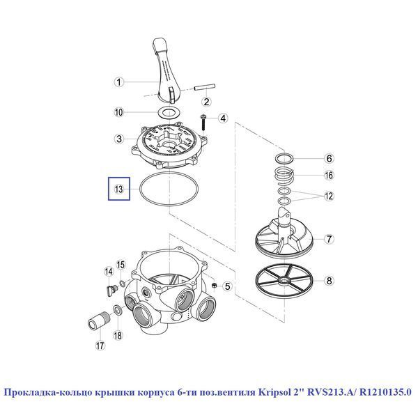 Прокладка-кільце кришки корпусу 6-ти поз. вентиля Kripsol 2" RVS213.A/ R1210135.0 15862 фото