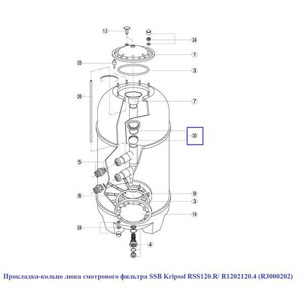 Прокладка-кільце оглядового люка фільтра SSB Kripsol RSS120.R/ R1202120.4 (R3000202) 15895 фото
