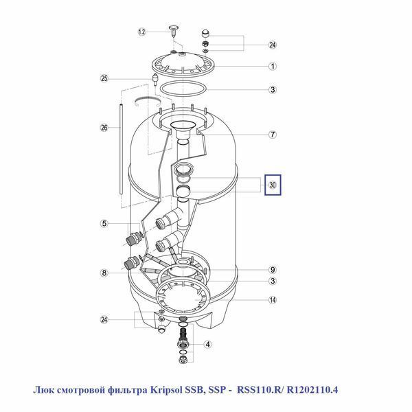 Люк оглядового фільтра Kripsol SSB 15894 фото