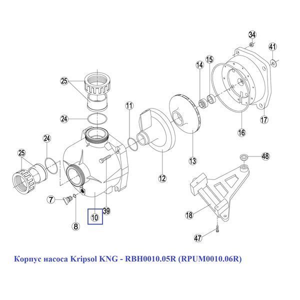 Корпуc насоса Kripsol KNG - RBH0010.05R (RPUM0010.06R) 16061 фото