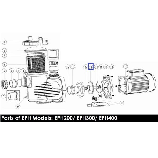 Крильчатка для насоса Emaux EPH400 01311049 12765 фото