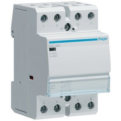 Контактор Hager ESC463 230 В/63 A, 4 НО 28694 фото