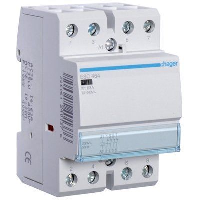 Контактор Hager ESC464 230 В/63 A, 4 НЗ 28695 фото