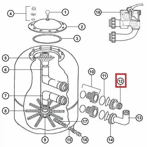 Муфта Hayward NCX2312061 для фильтров серии NC (D 780-900) 20617 фото