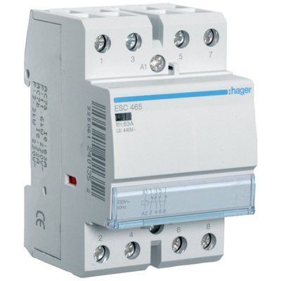 Контактор Hager ESC465 230 В/63 A, 2 НЗ + 2 НО 28696 фото