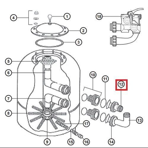 Муфта Hayward NCX2312059 для фільтра NC d 500-600 20443 фото