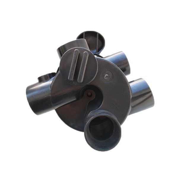 Кран шестиходовий Emaux MPV03 (1.5") боковий (88280811B) чорний 2582 фото