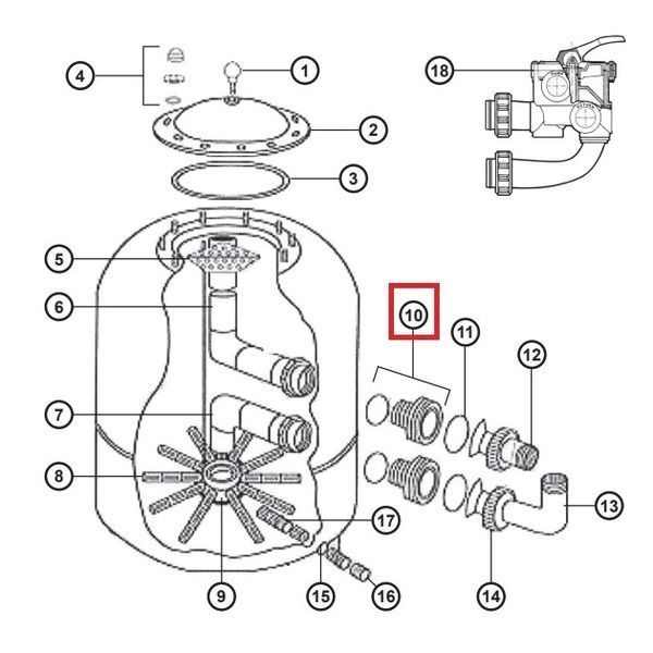 Муфта для фильтров Hayward NC (D500-600) NCX12014 5855 фото